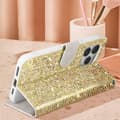 Miniatyrbild 4 av 4: iPhone 14 Pro Fodral - AVIZAR - Glitter Disco - Plånbok - Videostöd - Guld