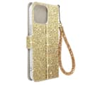 Miniatyrbild 1 av 4: iPhone 14 Pro Fodral - AVIZAR - Glitter Disco - Plånbok - Videostöd - Guld