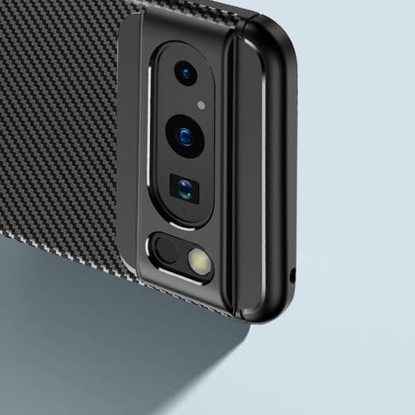 Fodral till Google Pixel 8 Pro Silicone Carbon Fiber Classic Carb Series Black
