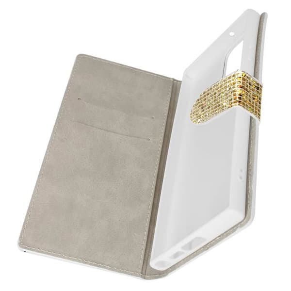 Fodral till Samsung S23 Ultra Glitter Disco Wallet Video Support Guld - AVIZAR - Hårt - Gul