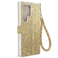 Miniatyrbild 1 av 4: Fodral till Samsung S23 Ultra Glitter Disco Wallet Video Support Guld - AVIZAR - Hårt - Gul