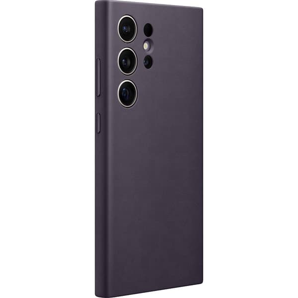 Samsung Original Galaxy S24 Ultra Kuori Vegan Leather Case Dark Violet