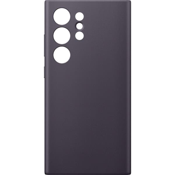 Samsung Original Galaxy S24 Ultra Kuori Vegan Leather Case Dark Violet