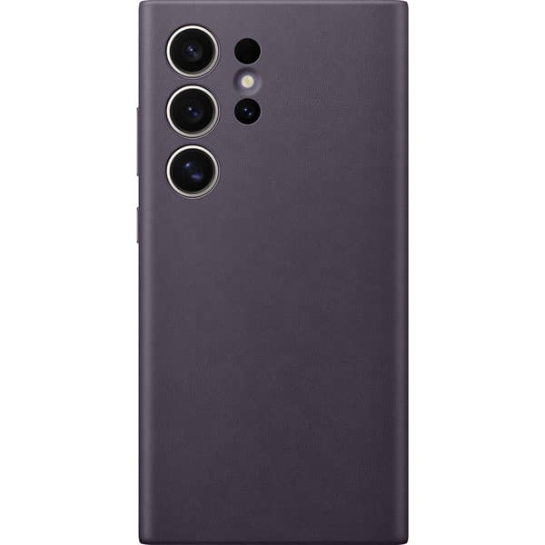 Samsung Original Galaxy S24 Ultra Kuori Vegan Leather Case Dark Violet