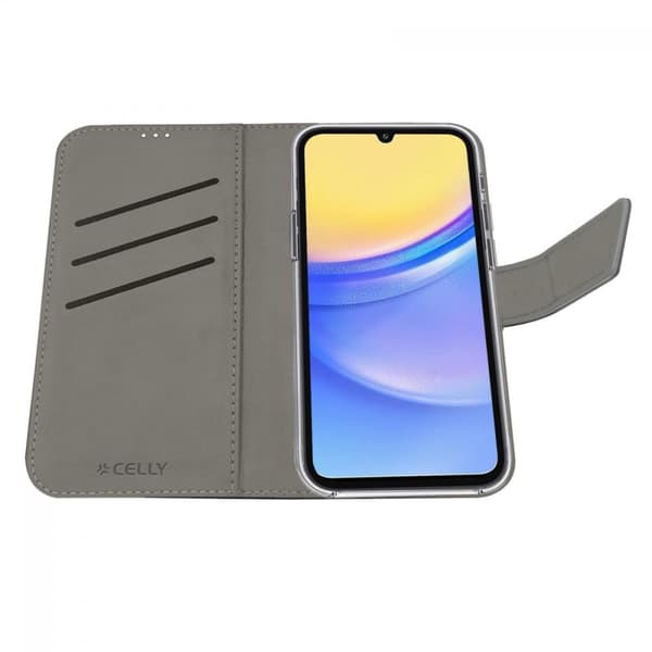 Celly Samsung Galaxy A15 Etui Wally Wallet Case Sort