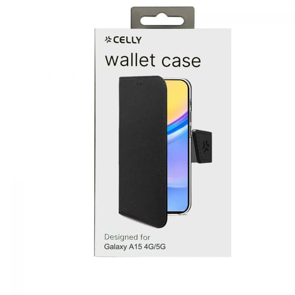 Celly Samsung Galaxy A15 Etui Wally Wallet Case Sort