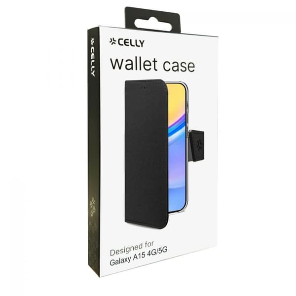 Celly Samsung Galaxy A15 Etui Wally Wallet Case Sort