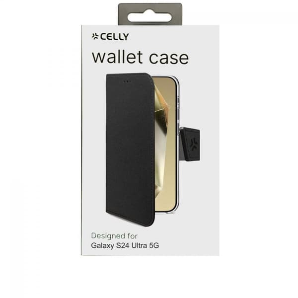 Celly Samsung Galaxy S24 Ultra Fodral Wally Wallet Case Svart