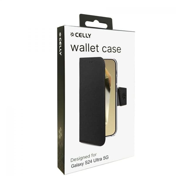 Celly Samsung Galaxy S24 Ultra Fodral Wally Wallet Case Svart