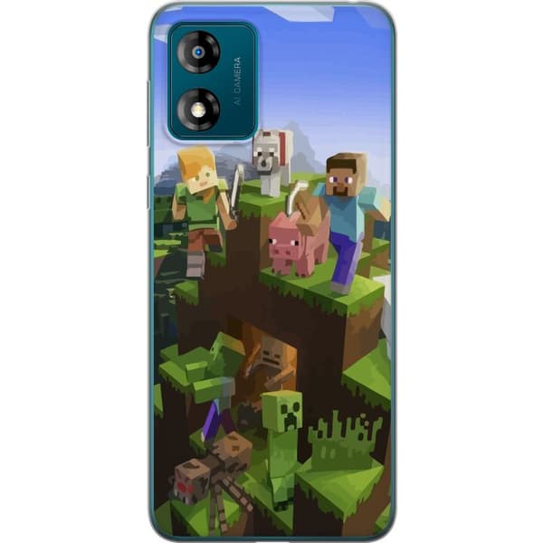 Motorola Moto E13 Gennemsigtig cover Minecraft