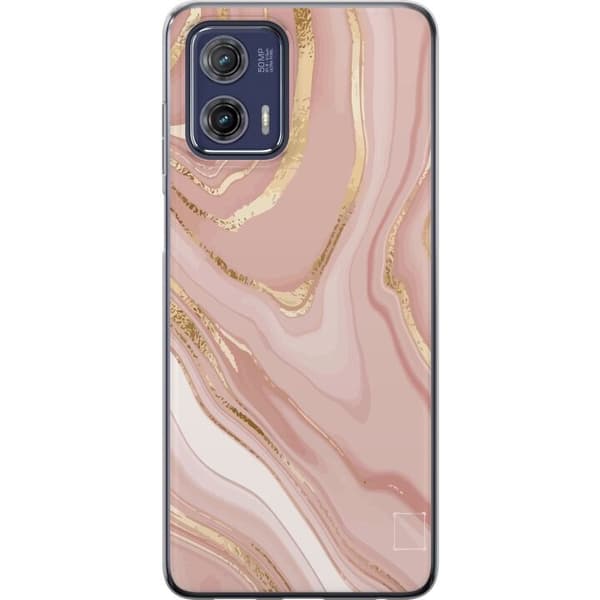 Motorola Moto G73 Gennemsigtig cover Marmor Lyserød