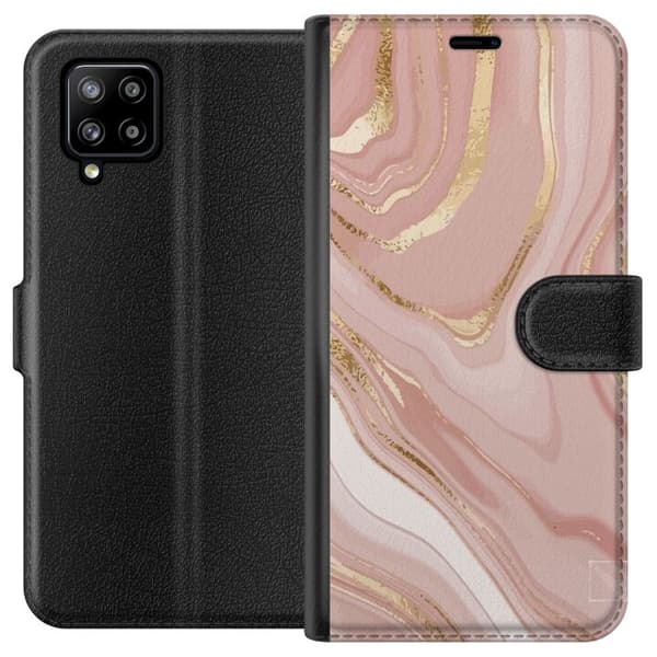Samsung Galaxy A42 5G Tegnebogsetui Marmor Lyserød