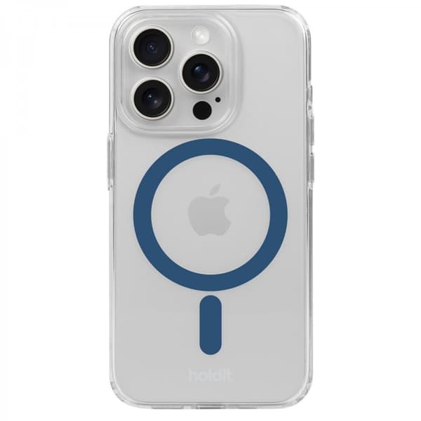 holdit iPhone 15 Pro Kuori MagSafe Case Denim Blue Läpinäkyvä