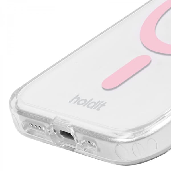 holdit iPhone 15 Pro Max Kuori MagSafe Case Vaaleanpunainen Läpinäkyvä
