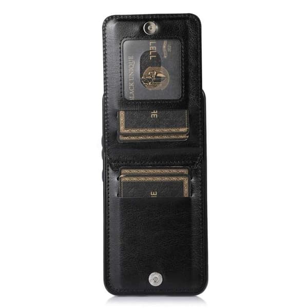 Samsung S24 Plus Mobilskal Korthållare 5-FACK Retro V3 - Sort
