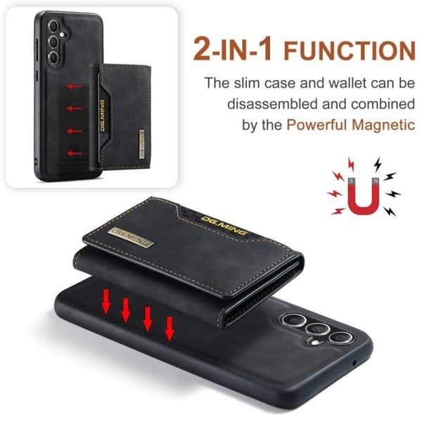 8-SLOTS Samsung S24 stødsikkert cover med magnetisk kortholder DG.MING Afmonter