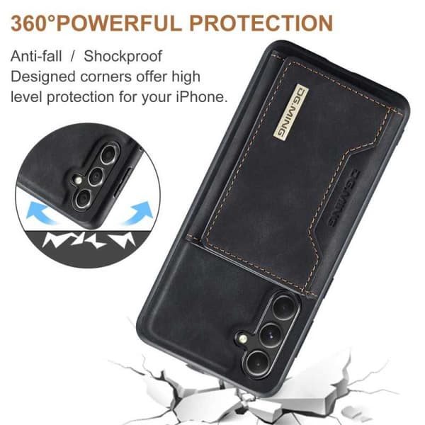 8-SLOTS Samsung S24 stødsikkert cover med magnetisk kortholder DG.MING Afmonter