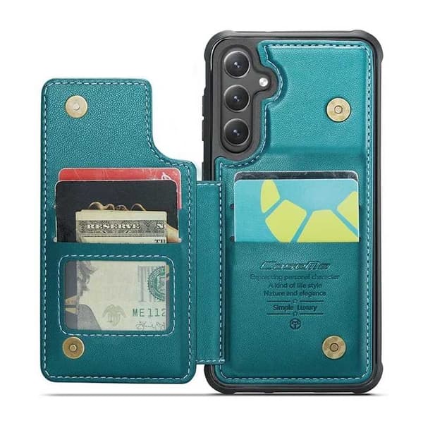 CaseMe Shockproof Cover Kortholder Stander 4-rums Samsung S24 Plus Grön