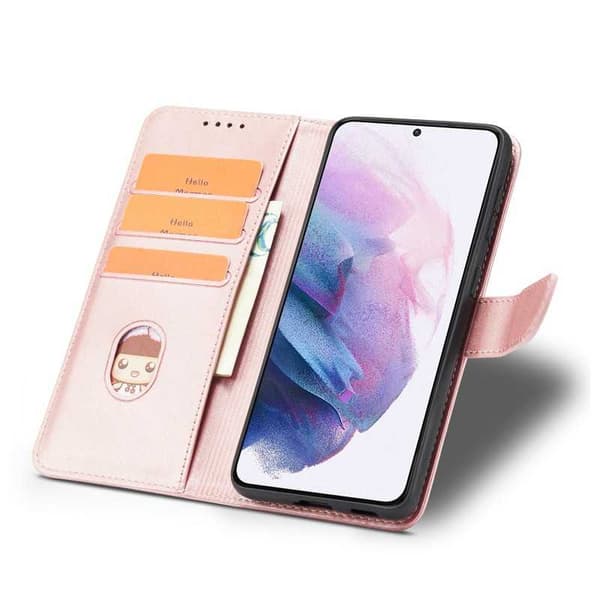 Samsung S24 Plus Pung Etui PU Læder 4 RUMMER - Rose guld