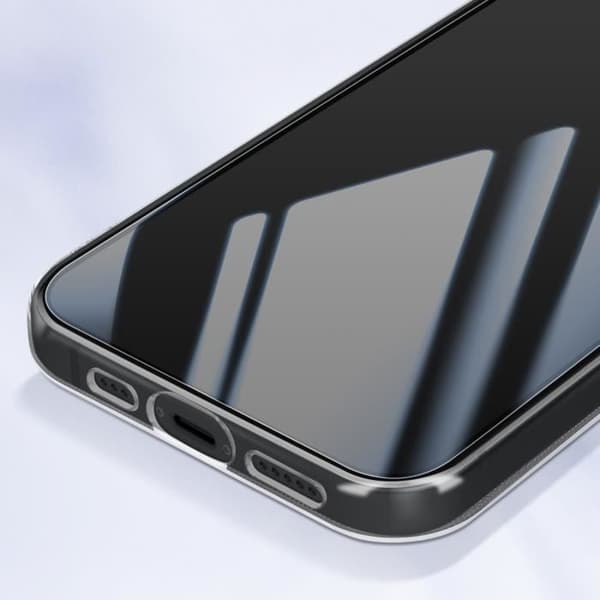 Fodral till iPhone 15 AVIZAR - Silikongel och 9H härdat glas - Genomskinlig