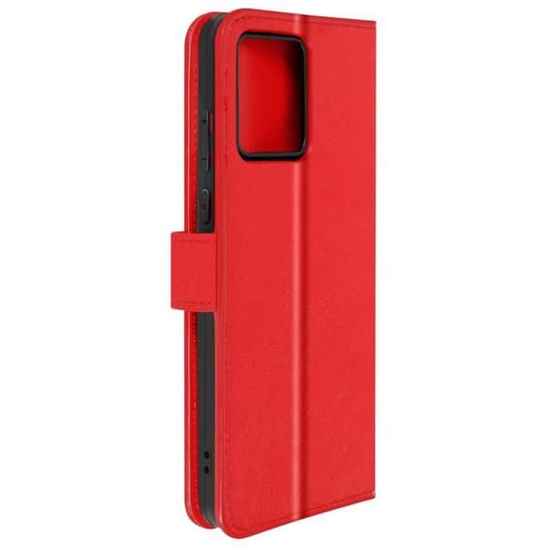AVIZAR Fodral till Motorola Moto G84 - Vintage Red Series - Videostöd och korthållare