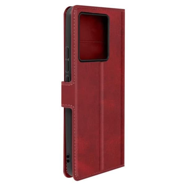 Fodral för Xiaomi 13T och 13T Pro - AVIZAR - Vintage Series - Röd - Stöd för video och kort