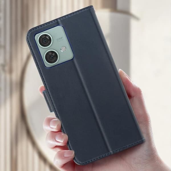 Fodral till Motorola Edge 40 Neo - AVIZAR - Wallet Flip Video Support - Blå