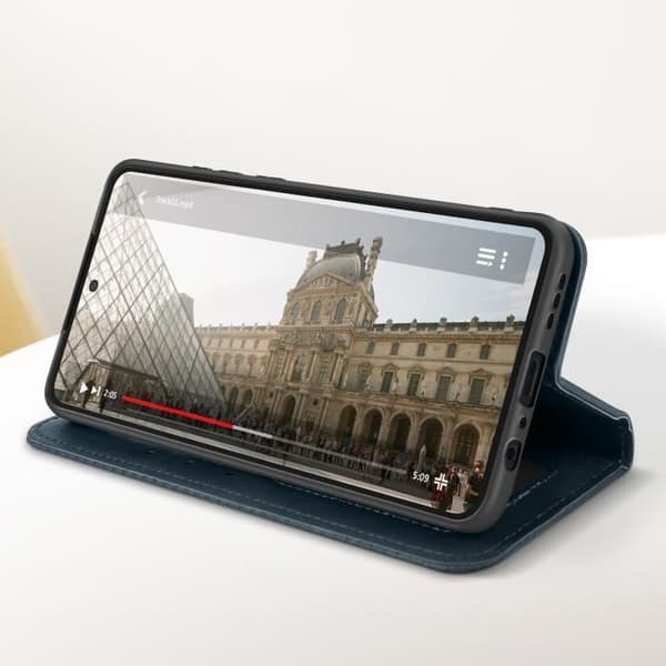 Fodral för Motorola Moto G84 Plånbok schackbrädemönster Geo Collection Midnight Blue