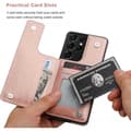 Miniatyrbillede 3 af 6: Samsung S24 Ultra stødsikker dækselkortholder 3-POCKET Flippr - Rose guld