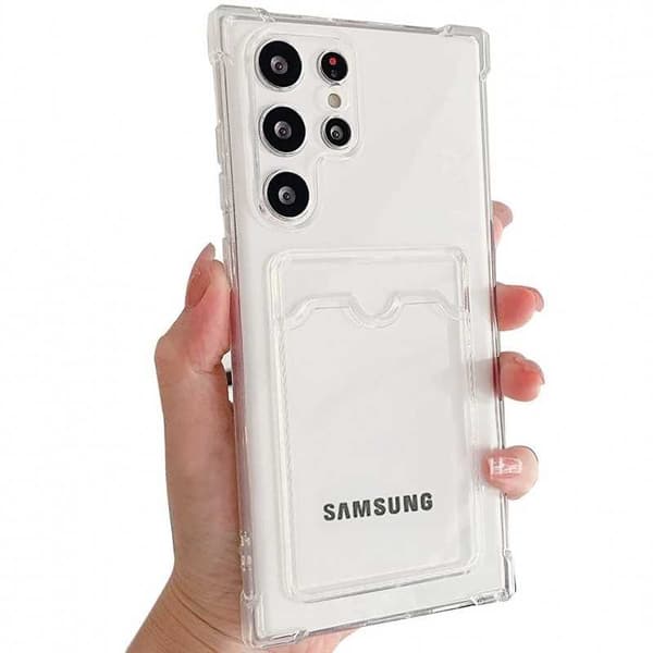 Stöttåligt Skal med Kortfack Förstärkta Hörn Samsung S24 Ultra
