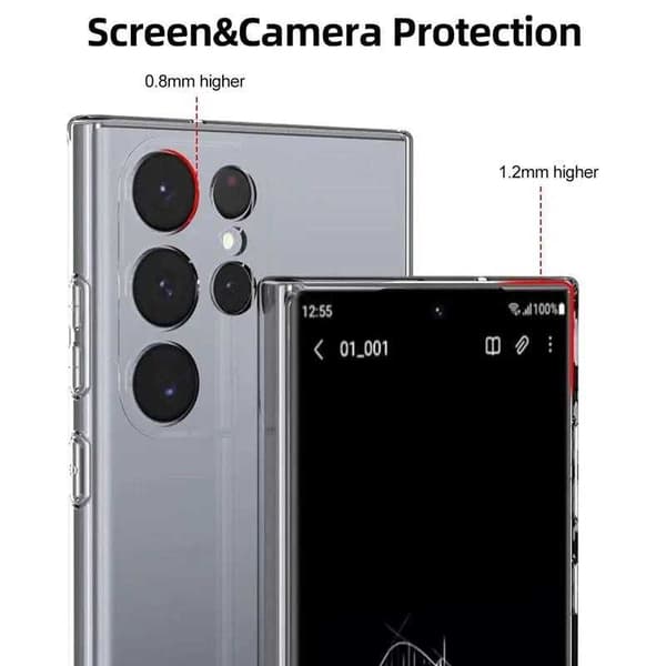 Samsung S24 Ultra Stöttåligt Genomskinligt Skal Simple