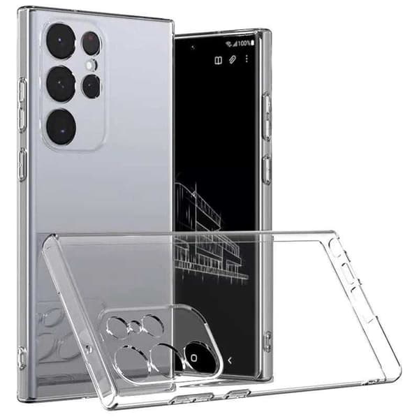 Samsung S24 Ultra Stöttåligt Genomskinligt Skal Simple