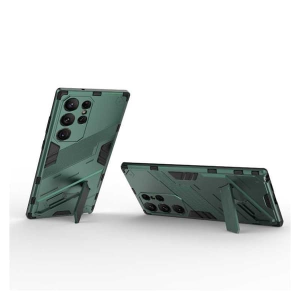 Samsung S24 Ultra stødsikkert cover med Kickstand ThinArmor V2 - Grøn