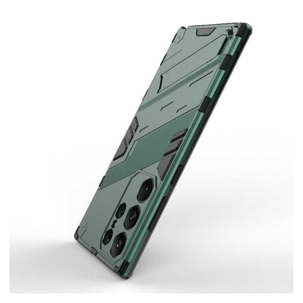 Samsung S24 Ultra stødsikkert cover med Kickstand ThinArmor V2 - Grøn