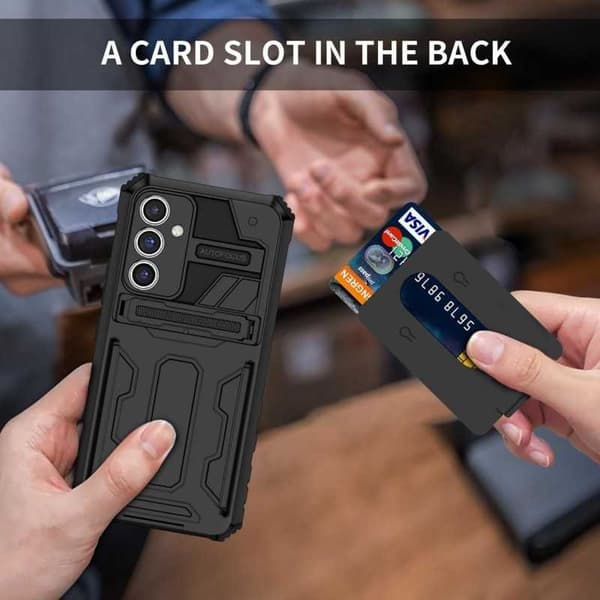 Samsung S24 Plus stødsikkert cover Kickstand & Card Tray ThinArmor V3
