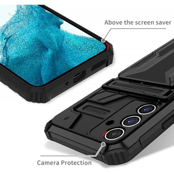 Samsung S24 Plus stødsikkert cover Kickstand & Card Tray ThinArmor V3