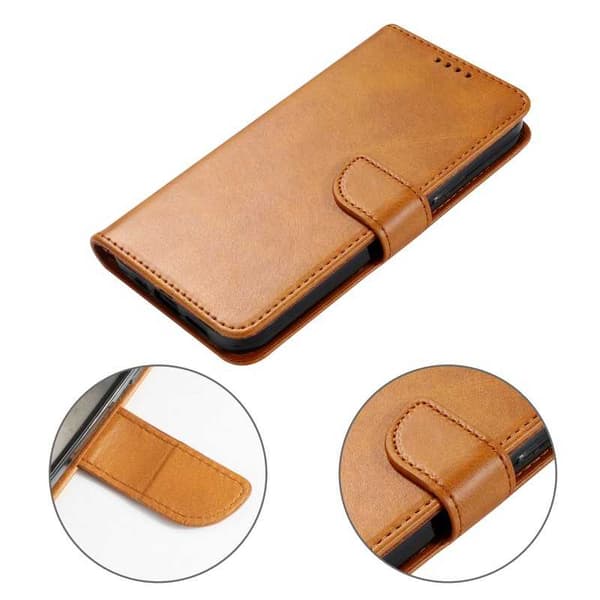 Samsung S24 lommebokveske PU skinn 4-LOMMER - Lysebrun