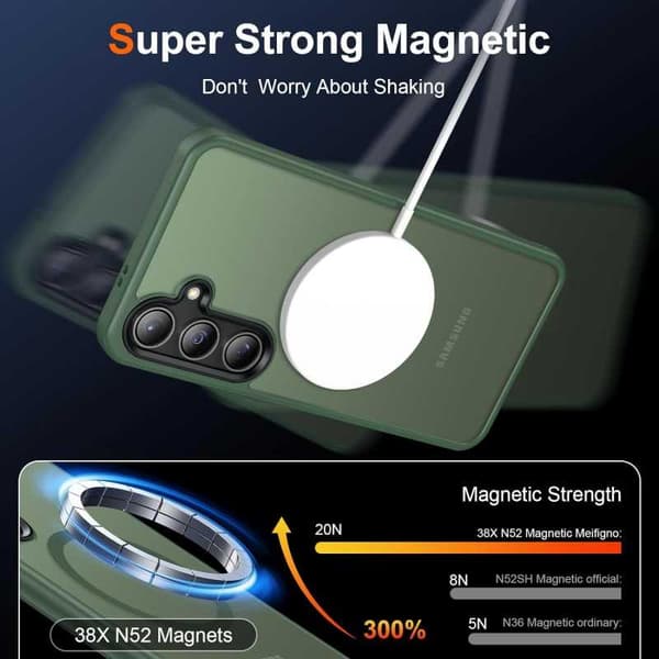 3in1 Komplett Samsung S24 Plus Stötdämpande Skal MagSafe-Kompatibelt - Grön