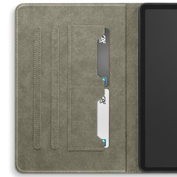 Tabletfodral - AVIZAR - Samsung Galaxy Tab S9/S9 FE - Ekoskinn - Videostativ - Kortfack