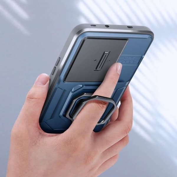 Coque - AVIZAR - Xiaomi 13T/13T Pro - Bague Stöd - Skjutbart Kameraskydd - Blå