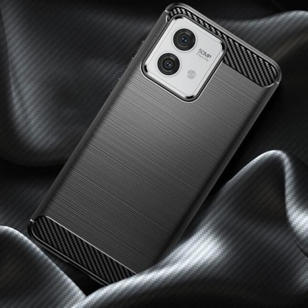 Telefonfodral - Classic Carb - Motorola Moto G84 - Hård - Kolfiber-effekt - Stötdämpande hörn
