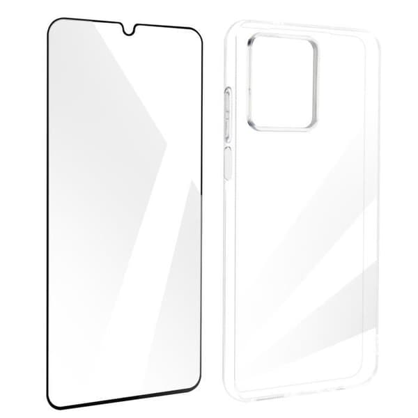 Fodral till Realme C51 - BIGBEN - Mjuk silikon - 9H hårdhet härdat glas - Transparent