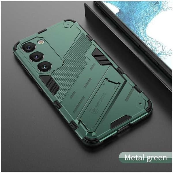 Samsung S24 stødsikkert cover med Kickstand ThinArmor V2 - Grøn