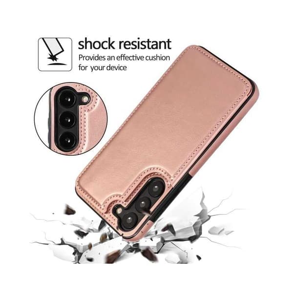 Samsung S24 Stöttåligt Skal Korthållare 3-FACK Flippr - Roseguld