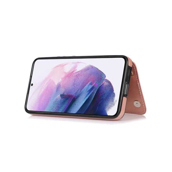 Samsung S24 Stöttåligt Skal Korthållare 3-FACK Flippr - Roseguld
