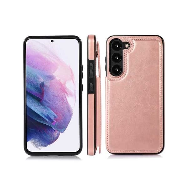 Samsung S24 Stöttåligt Skal Korthållare 3-FACK Flippr - Roseguld