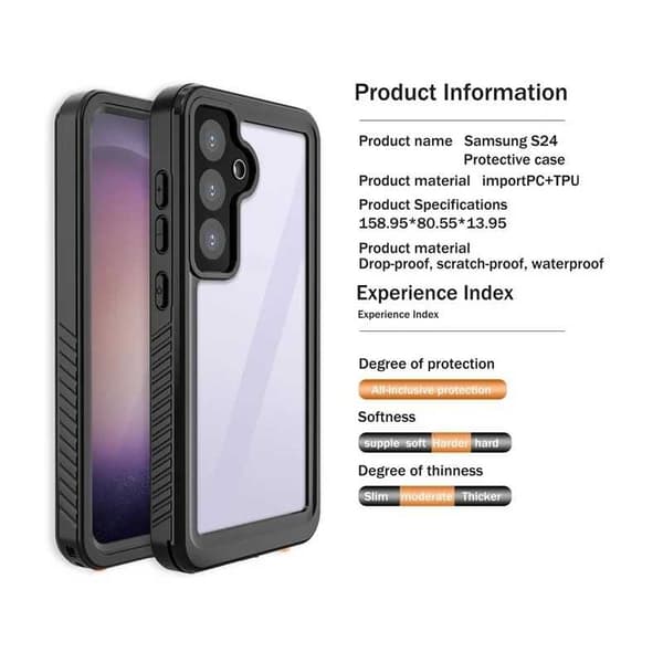 Samsung S24 Heltäckande Vattentät Premium Skal - 2m