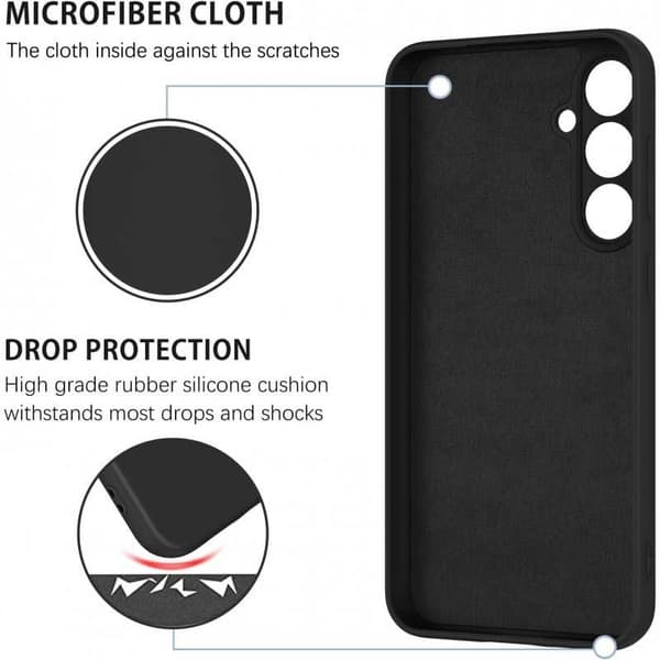 Samsung S24 stødsikkert cover med ringholder CamShield - Sort