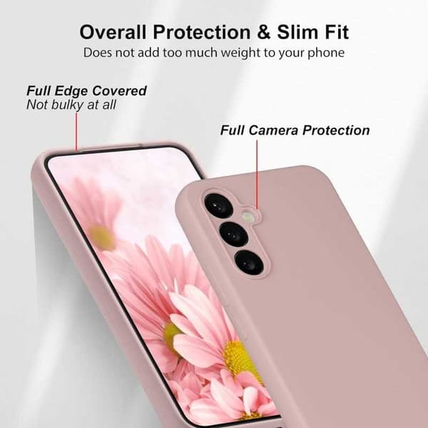 Samsung S24 Gummibelagd Mattrosa Skal Kameraskydd Liquid - Rosa