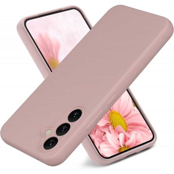 Samsung S24 Gummibelagd Mattrosa Skal Kameraskydd Liquid - Rosa